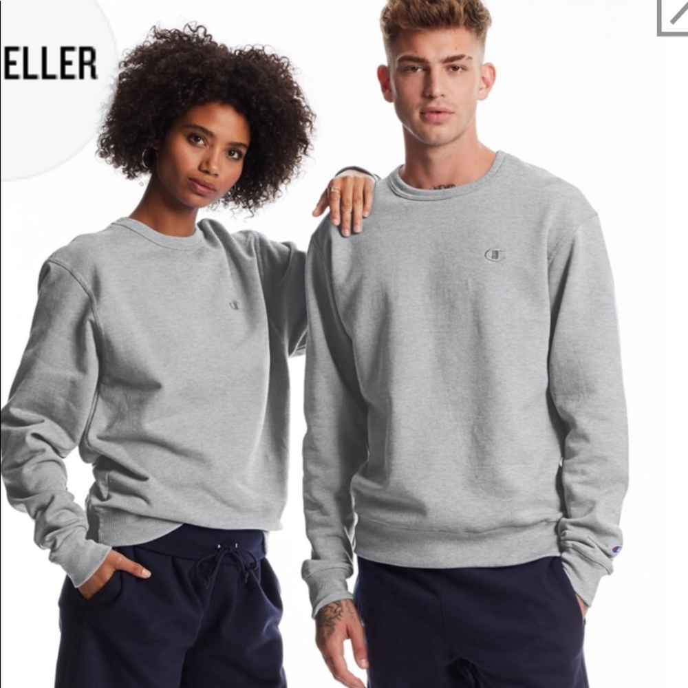 CHAMPION MEN’S OXFORD GREY CREWNECK